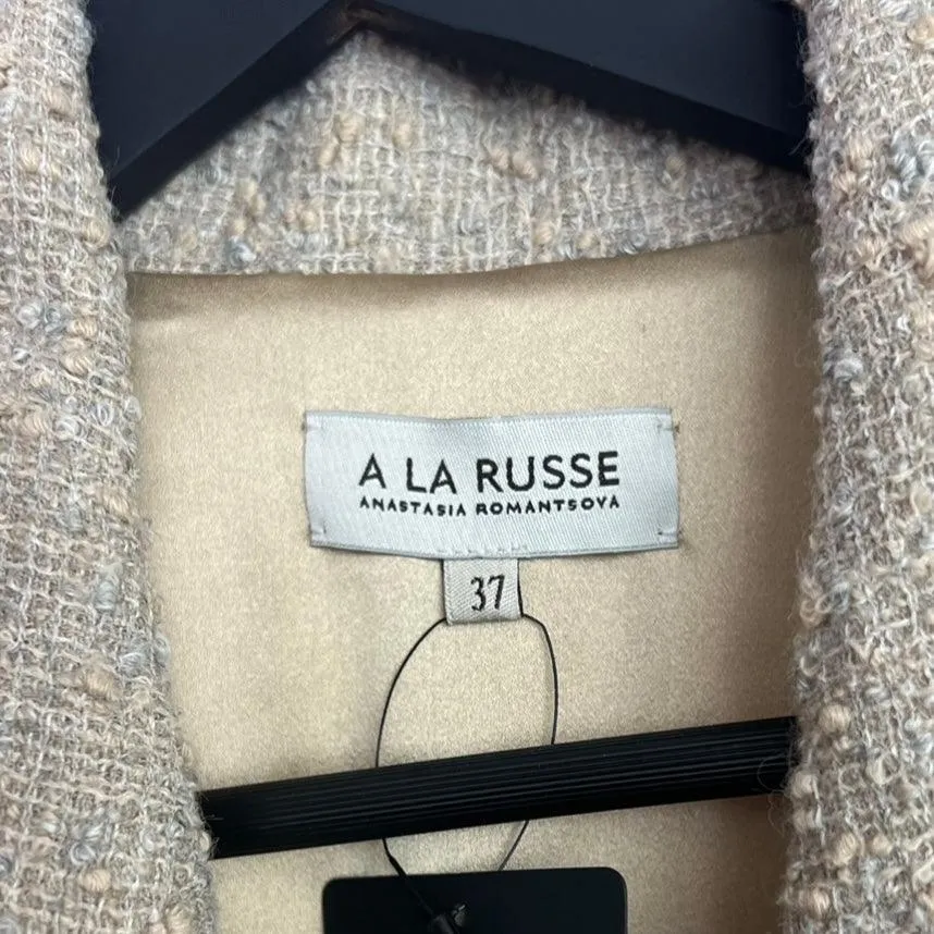 A LA RUSSE Beige Long Tweed Coat | Size 37