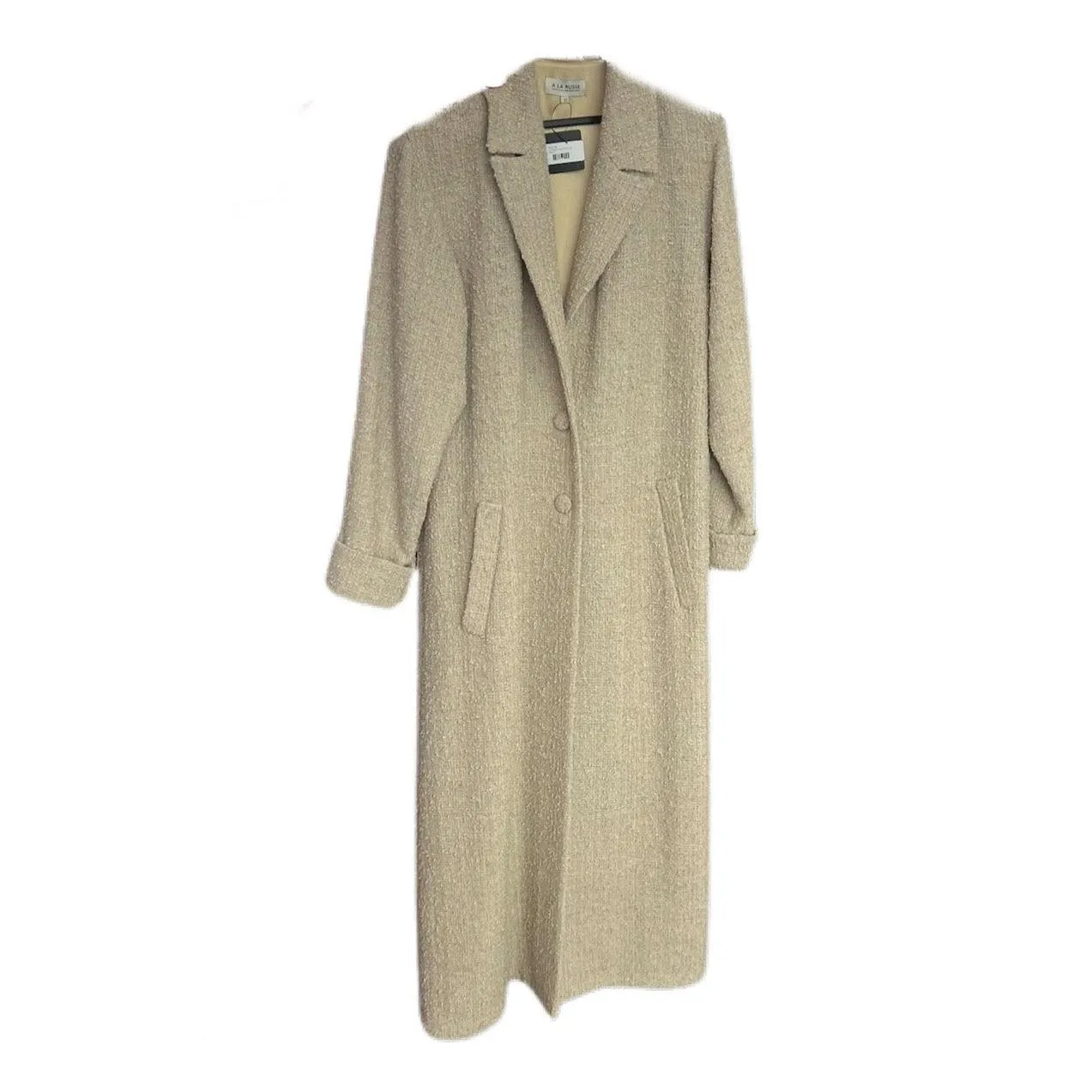 A LA RUSSE Beige Long Tweed Coat | Size 37