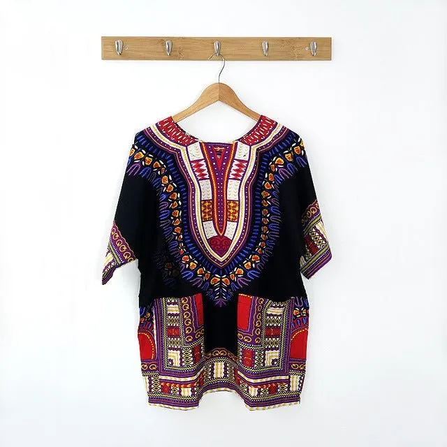 African Traditional Print Cotton Dashiki T-shirts Fashion Clothing