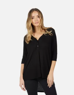 Amos Oversized V-Neck Henley