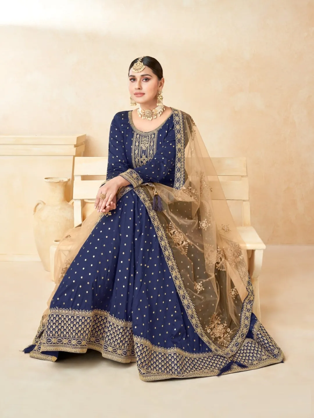 Art Silk Jacquard - Anarkali