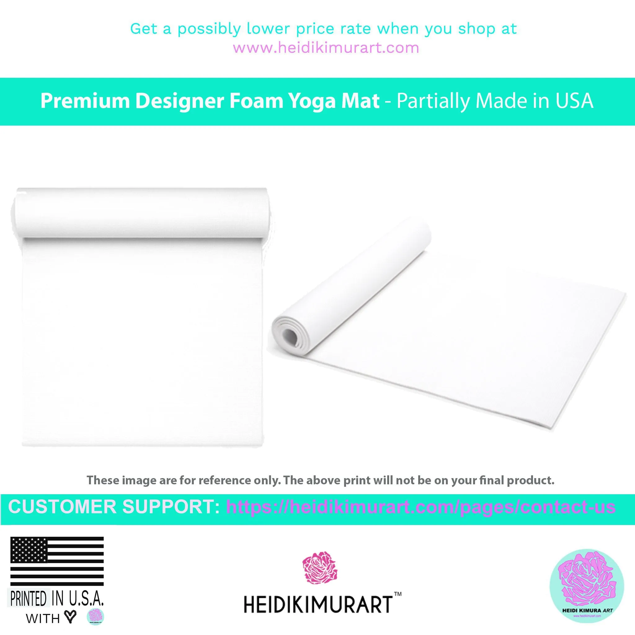 Black Stripe Foam Yoga Mat, Modern White and Black Stripes Lightweight 0.25" thick Mat - Printed in USA (Size: 24″x72")