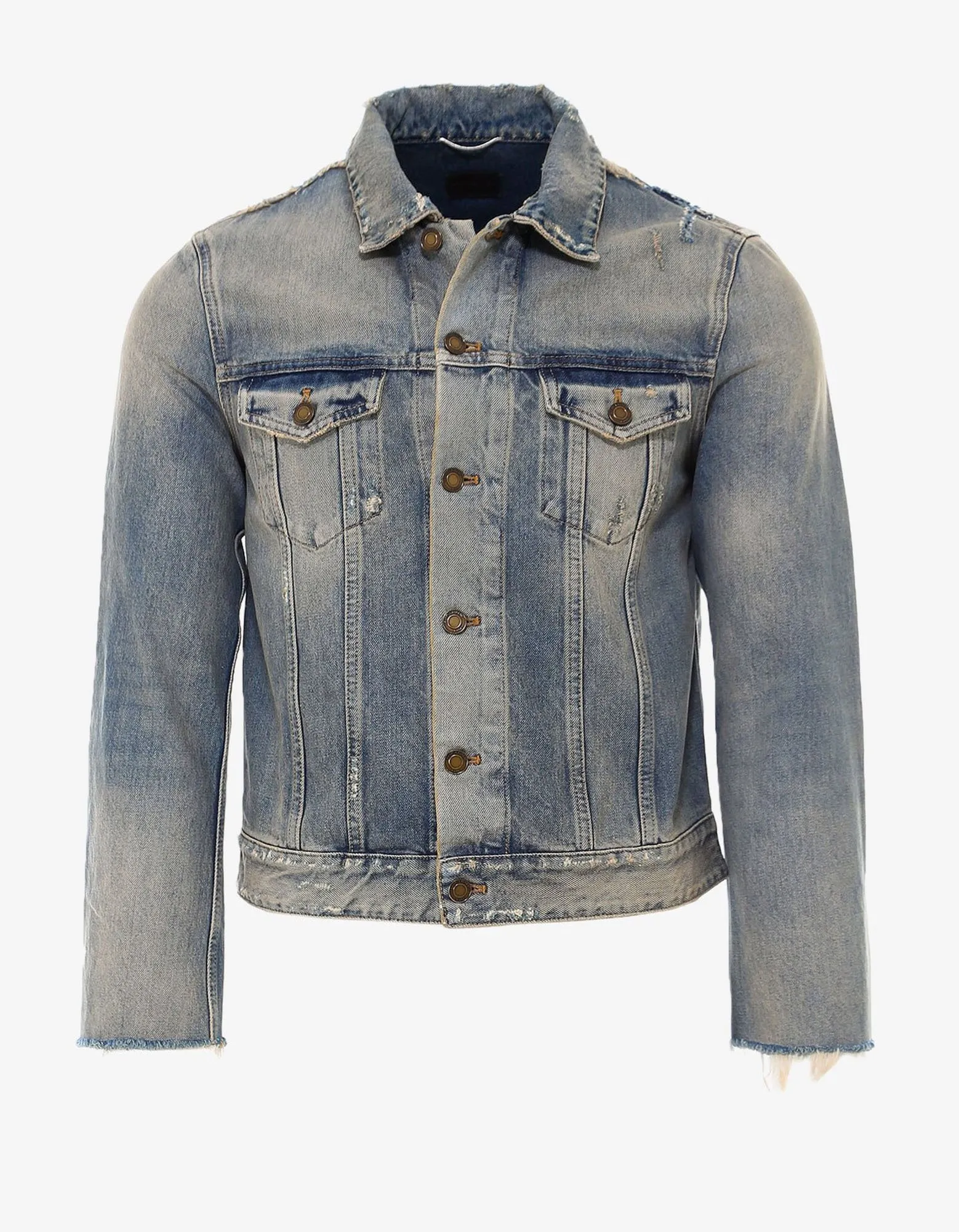 Blue Destroyed Denim Jacket