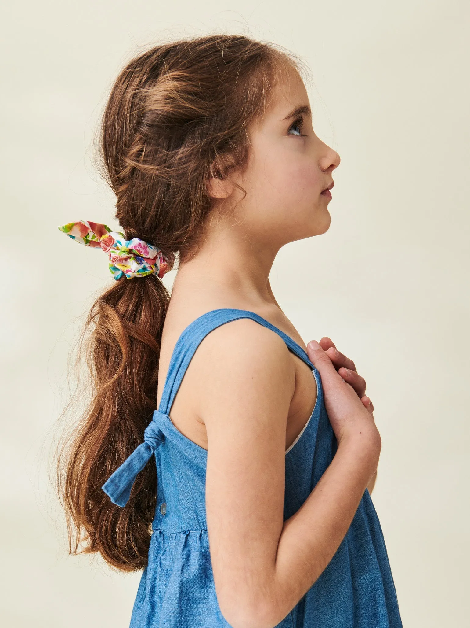 Blue Floral Clementina Girl Embroidered Dress