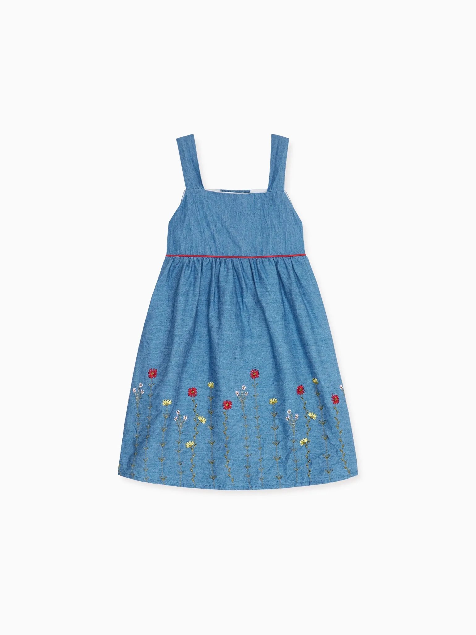 Blue Floral Clementina Girl Embroidered Dress