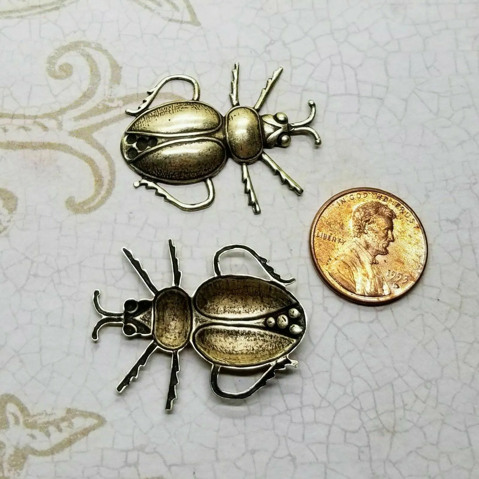 Brass Beetle Stampings x 2 - 117RAT.