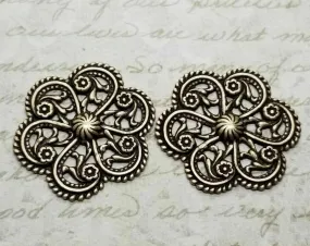 Brass Fancy Filigree Stampings x 2 - 4339RAT.