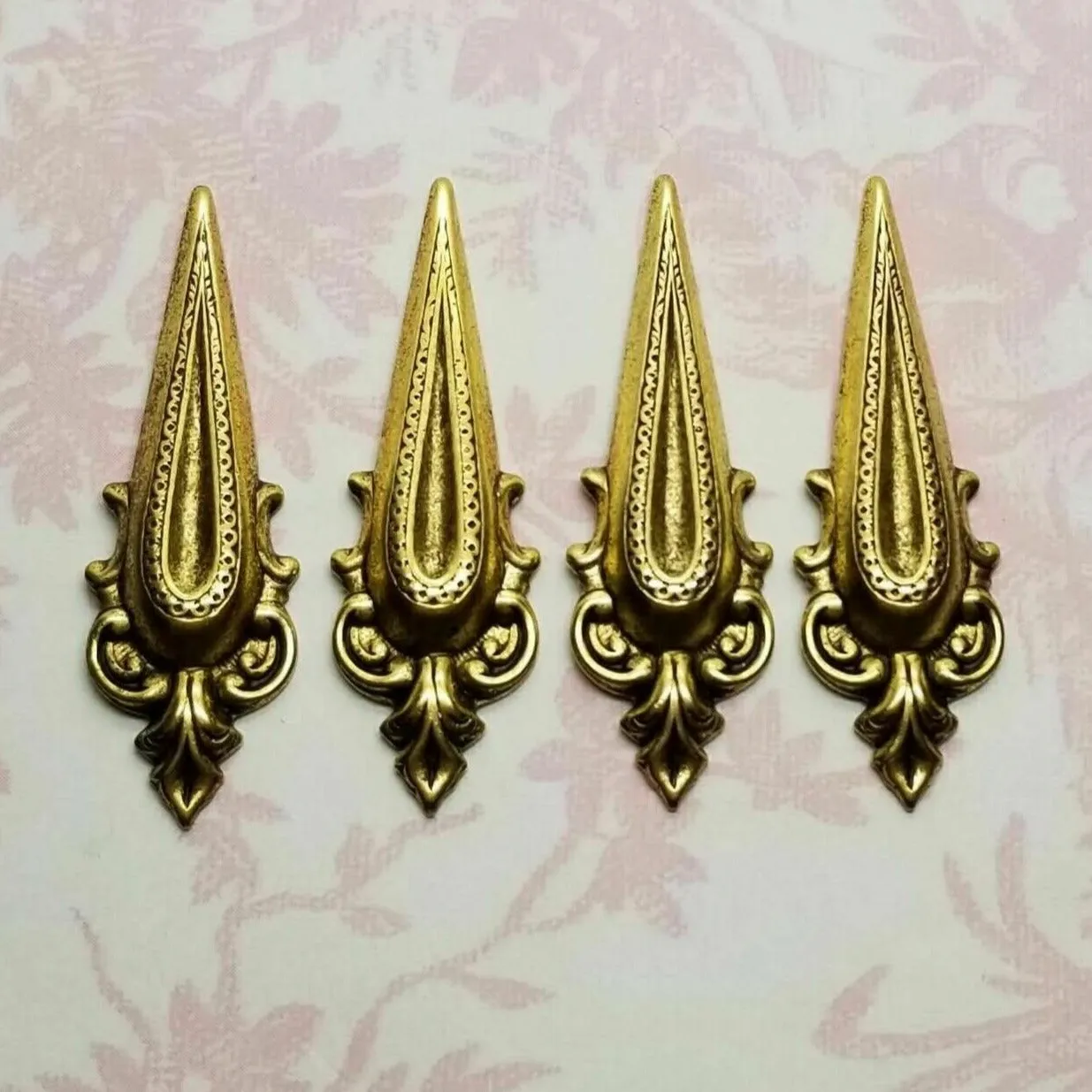 Brass Fancy Ornate Findings x 4 - 3369NRRAT.