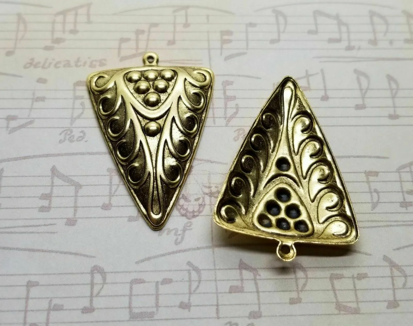 Brass Ornate Charms x 2- 8557S.