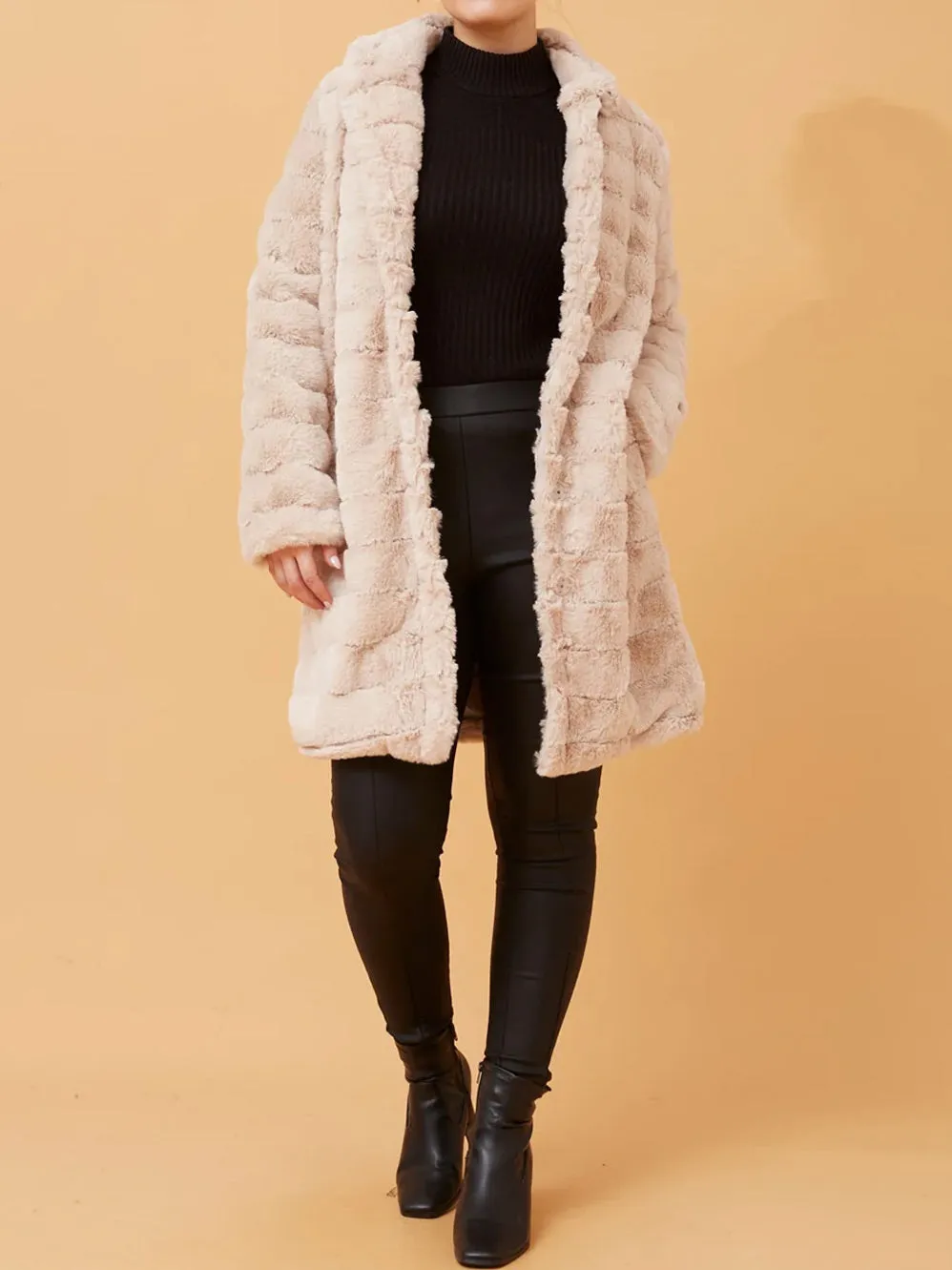 CAROLINE K MORGAN FAUX FUR COAT