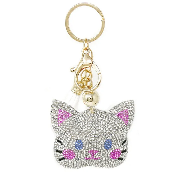 Cat Rhinestone Tape Keychain