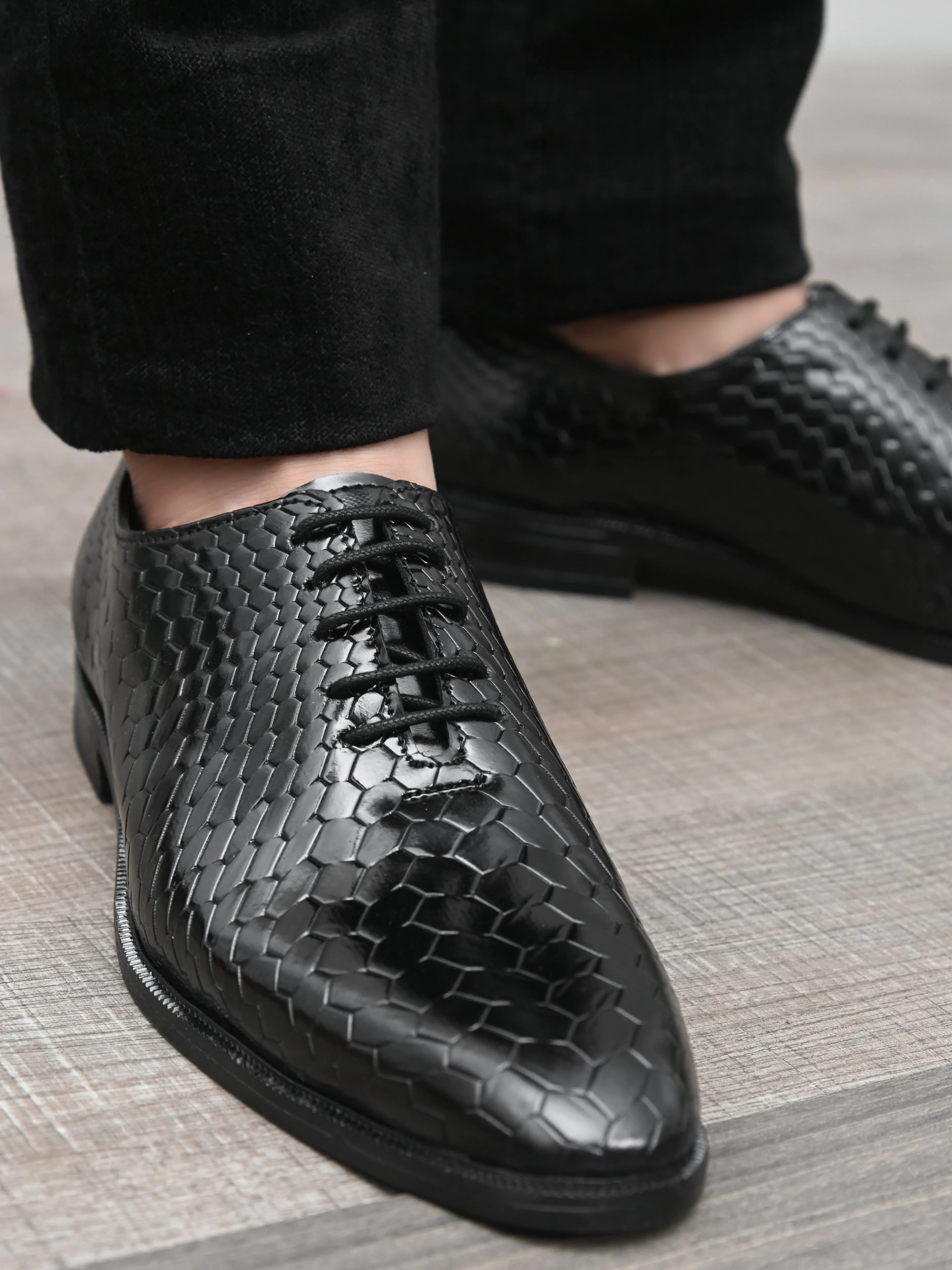 Celeste Black Oxford Shoes