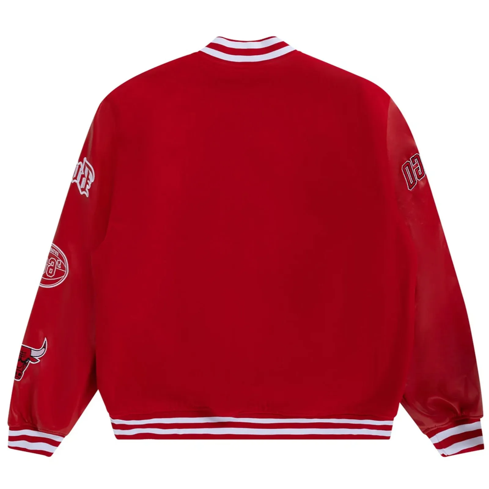 Chicago Bulls Essentials Letterman Jacket Red NBA by Mitchell & Ness