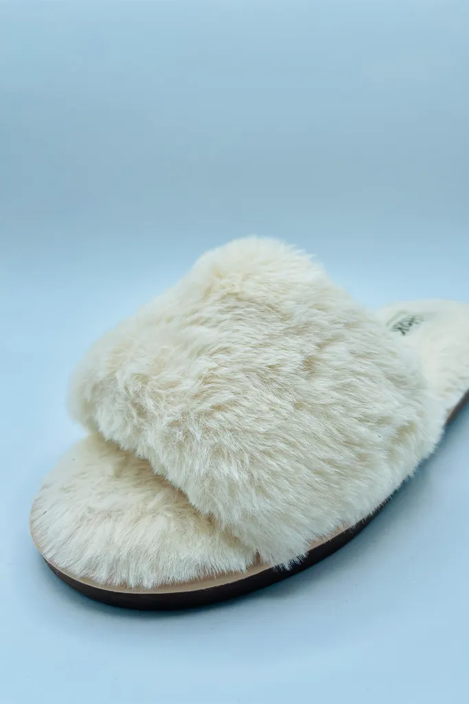 Faux Fur Slip-on Slippers [5 Colors]