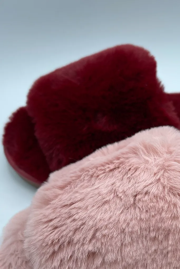 Faux Fur Slip-on Slippers [5 Colors]