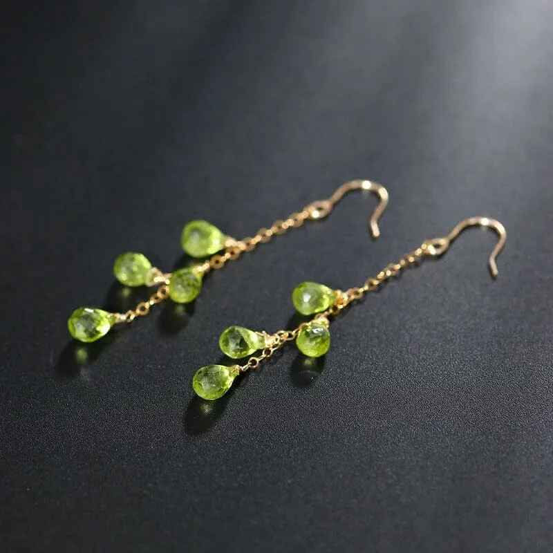 Girly Fashionable Dangle Peridot Earrings