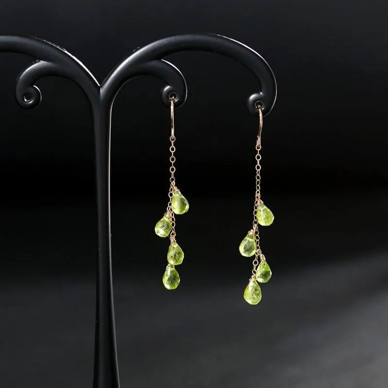 Girly Fashionable Dangle Peridot Earrings