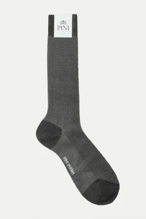 Grey micro fancy socks - Made in Italy