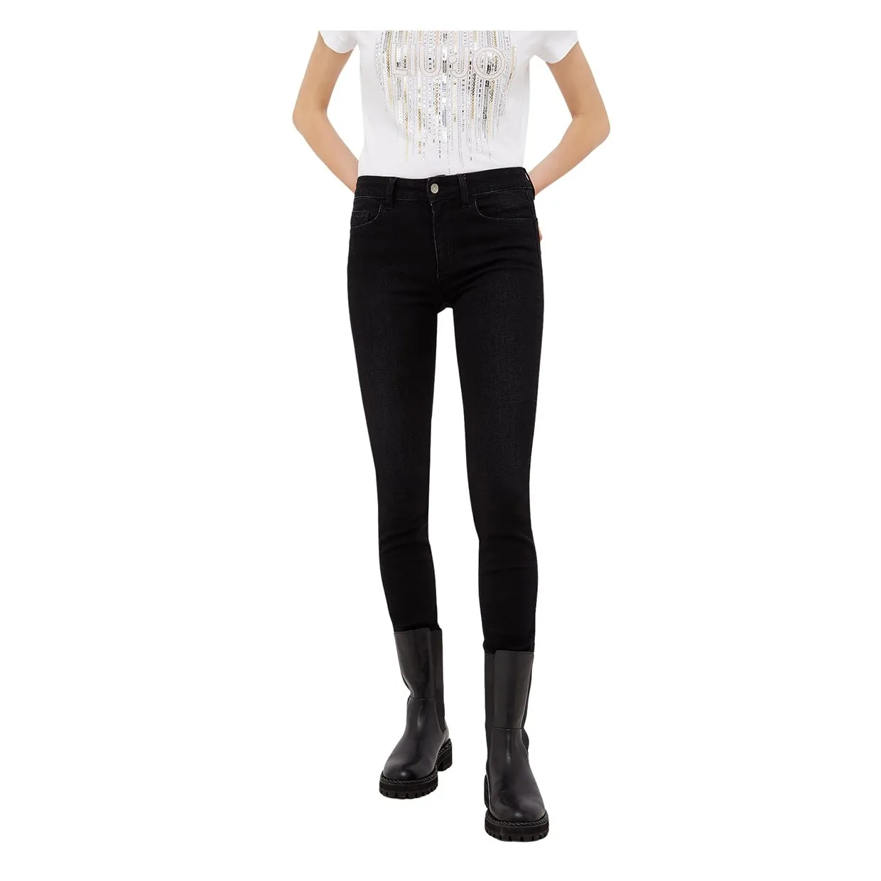 Jeans Liu-Jo Skinny Con Spacchetto Nero