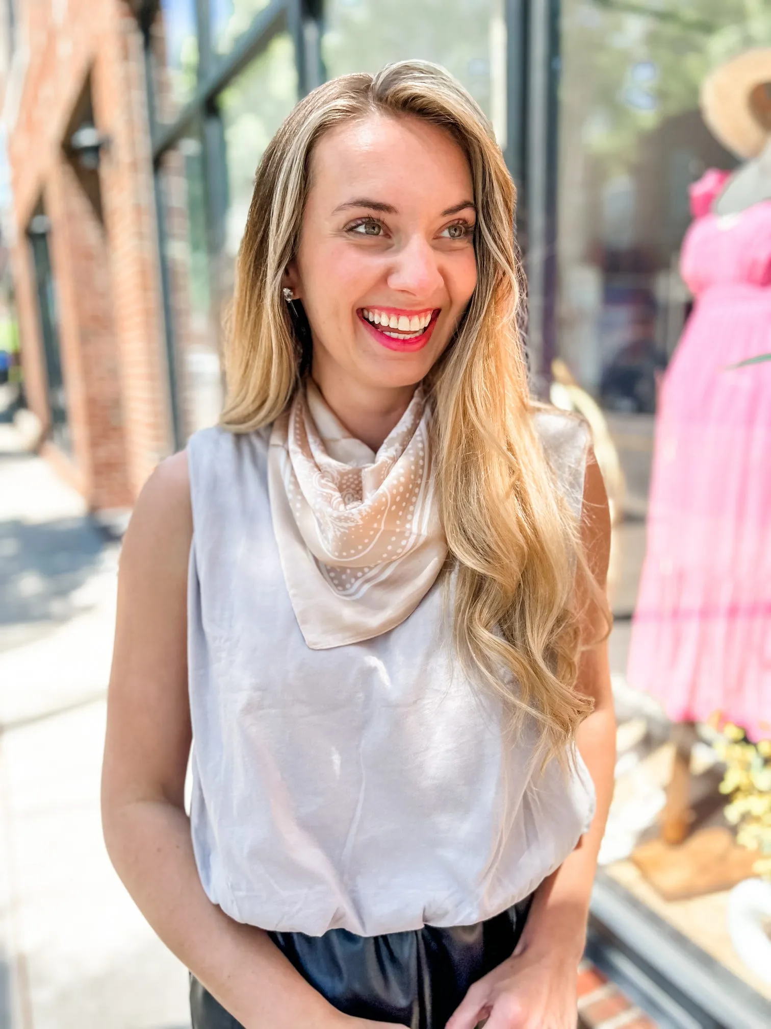 Kayla Bubble Tank, Taupe