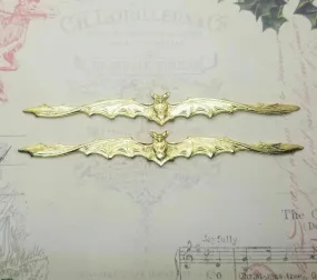 Large Brass Bat In Flight Stampings x 2 - 2782FF.