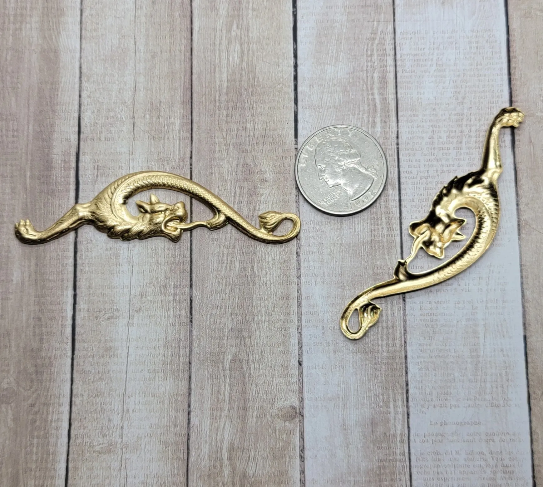 Large Brass Dragon Stampings - 2791FF-2792FF