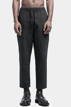 Linen blend drawstring trousers