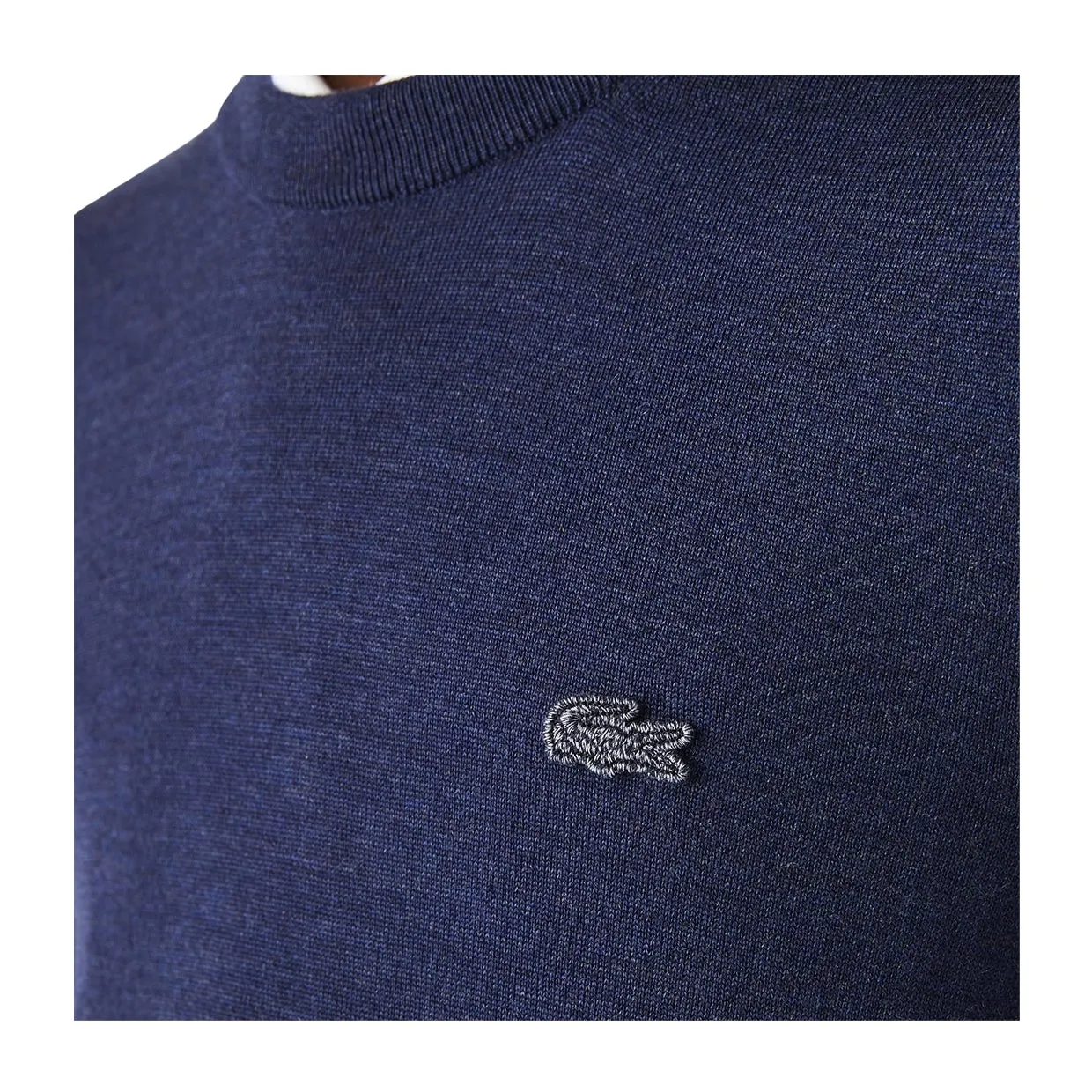 Maglione Lacoste Lana Merino Blu Cina