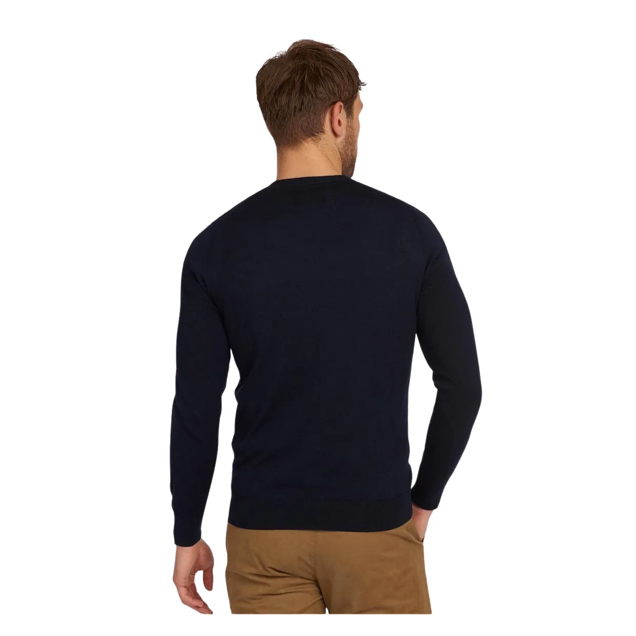 Maglione Uomo Barbour Cotone Leggero Blu Navy