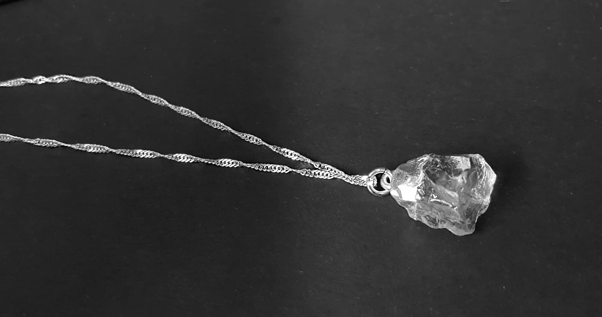 NEW: Raw Crystal Rough Quartz Pendant Necklace