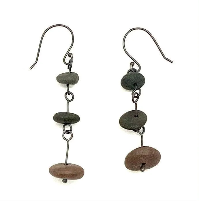 Separated Stack Rock Earrings