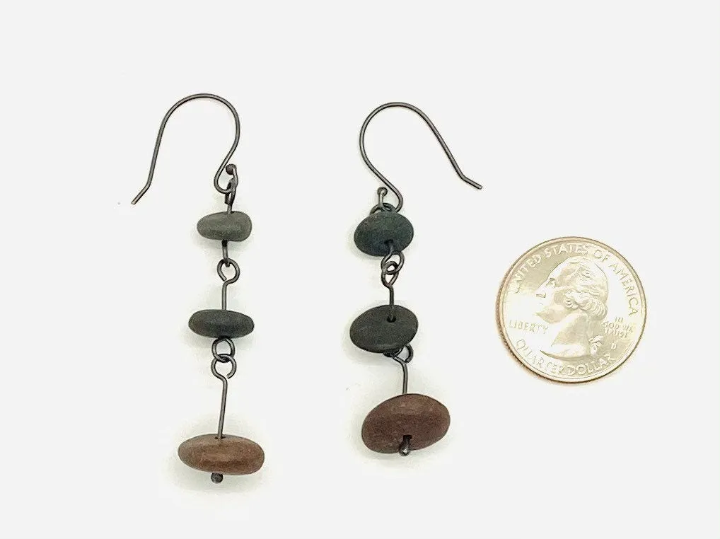 Separated Stack Rock Earrings