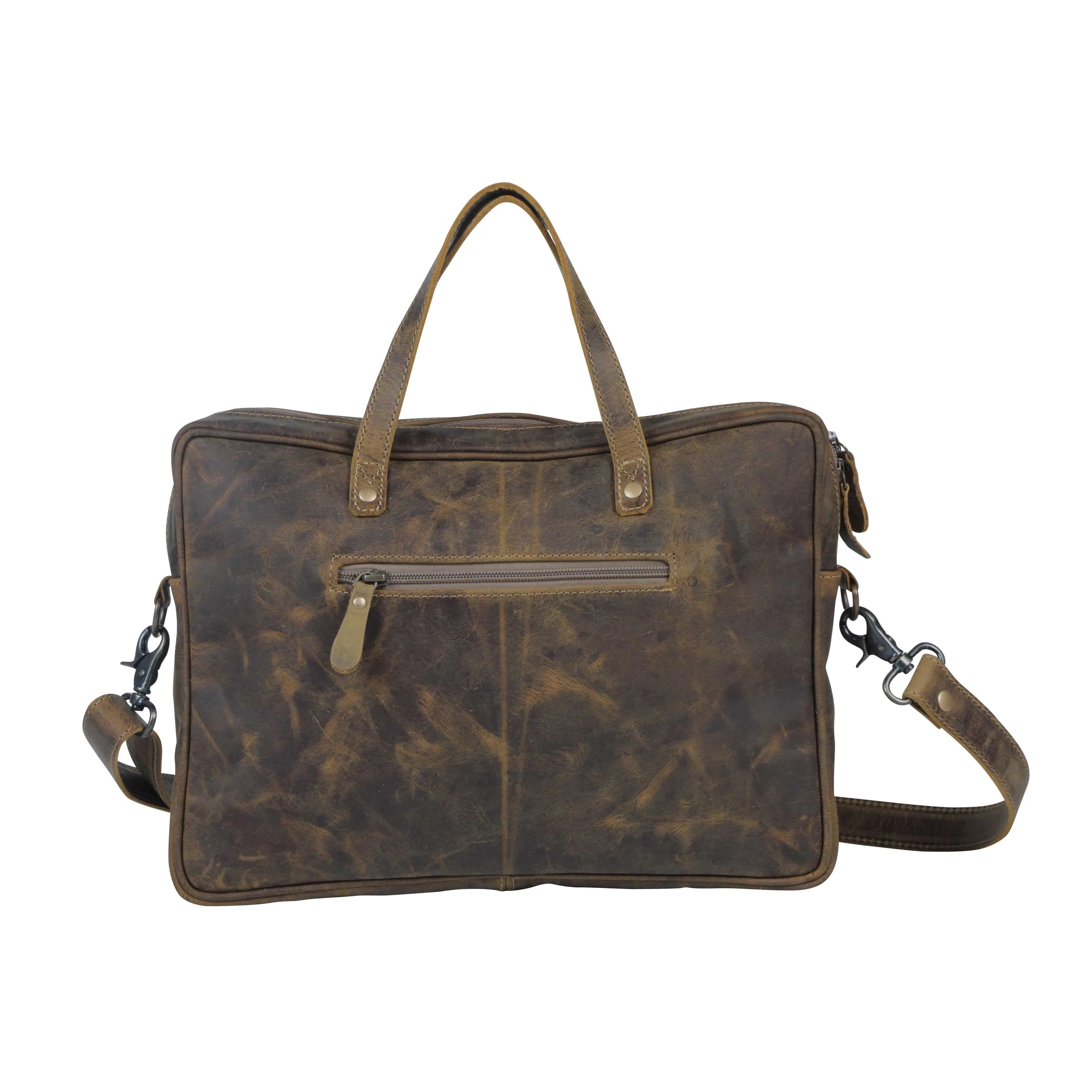 Sombre Hues Leather Laptop Bag Purse