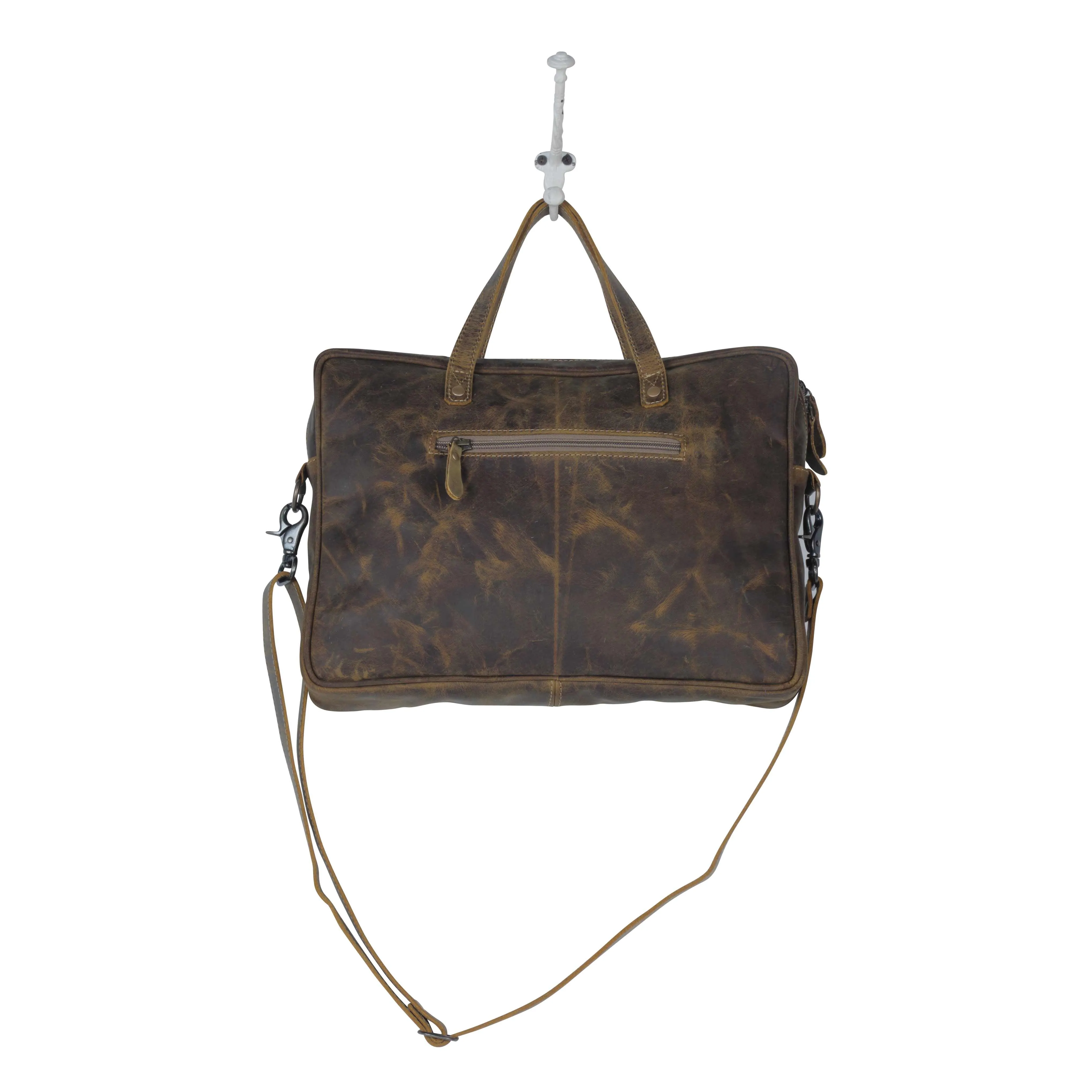 Sombre Hues Leather Laptop Bag Purse