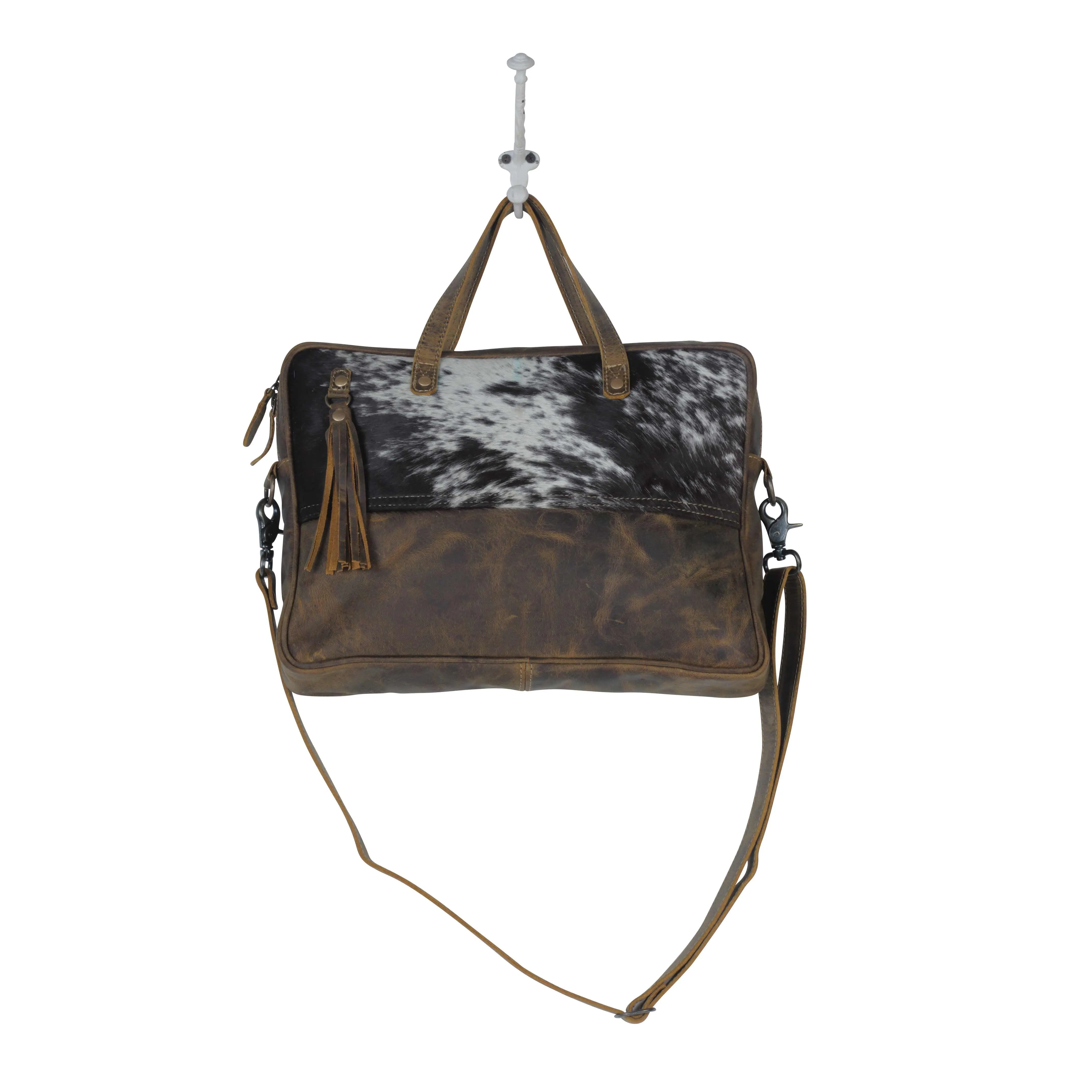 Sombre Hues Leather Laptop Bag Purse