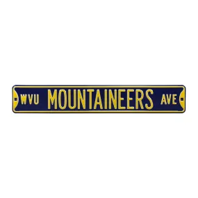 WVU MOUNTAINEERS AVE TIN SIGN